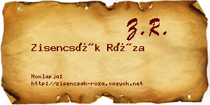 Zisencsák Róza névjegykártya